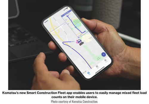 Komatsu’s new Smart Construction Fleet app enables users to easily manage mixed fleet load counts on their mobile device.